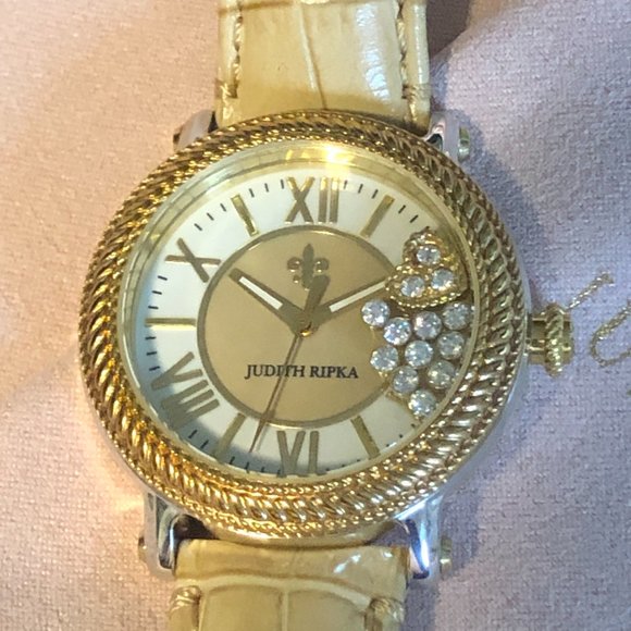 JUDITH RIPKA Odyssey Floating Heart Diamonique Charm Watch main image 10
